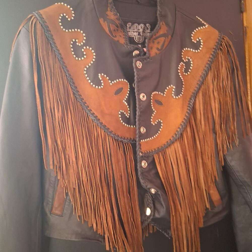 Leather Gallery Fringe Leather Jacket.